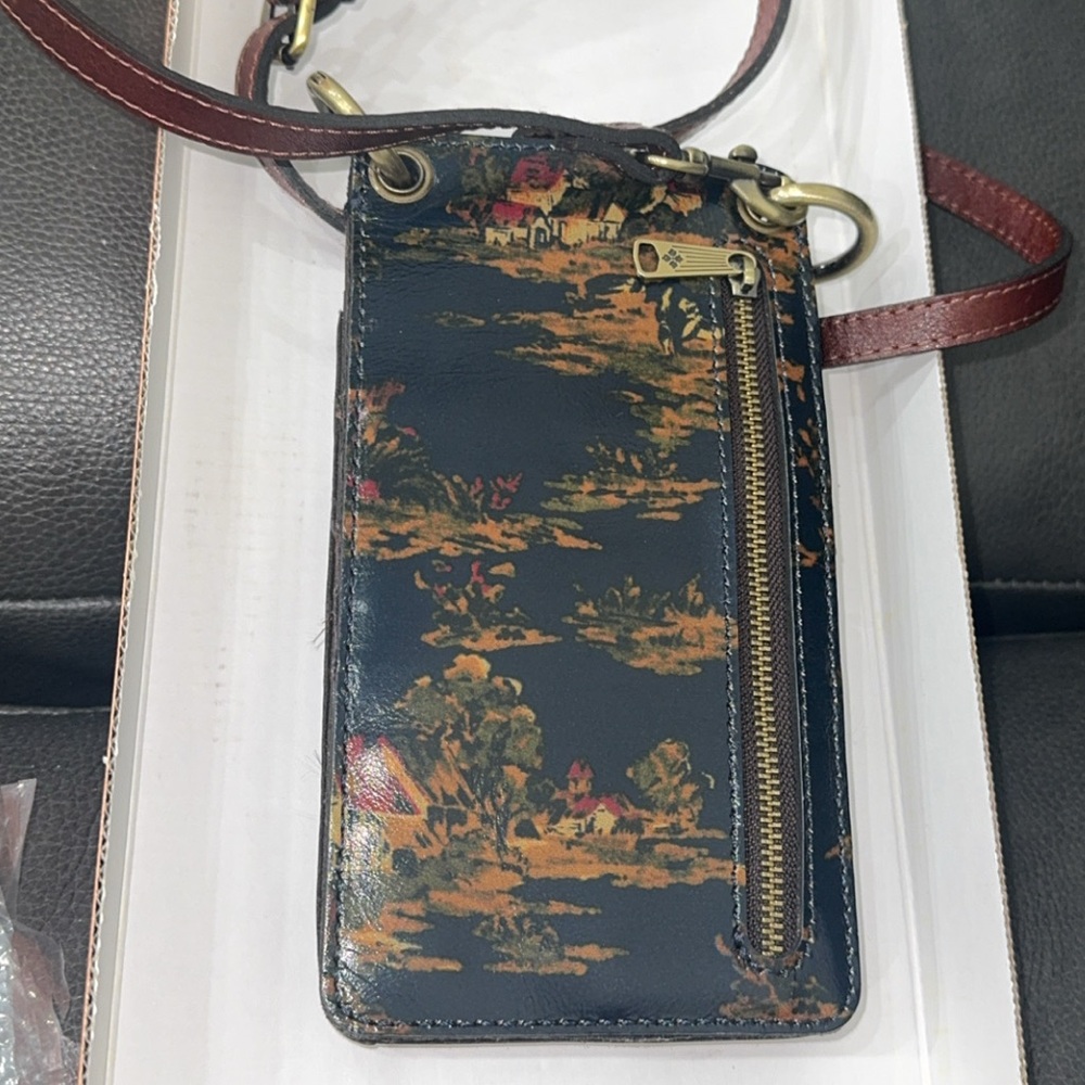 PATRICIA NASH Farleigh Leather Crossbody Phone Case Wallet Bag Kent Countryside - Picture 6 of 9